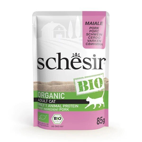 Schesir Bio Pork, sianliha, 85 g hinta ja tiedot | Kissanruoka | hobbyhall.fi