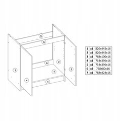 Keittiökaappi tammi sonoma tiskialtaan alla 80x50 seisoo hinta ja tiedot | Keittiön kaapit | hobbyhall.fi