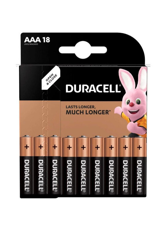 Paristot DURACELL AAA, LR03 18 kpl x 1 kpl. paketti hinta ja tiedot | Paristot | hobbyhall.fi