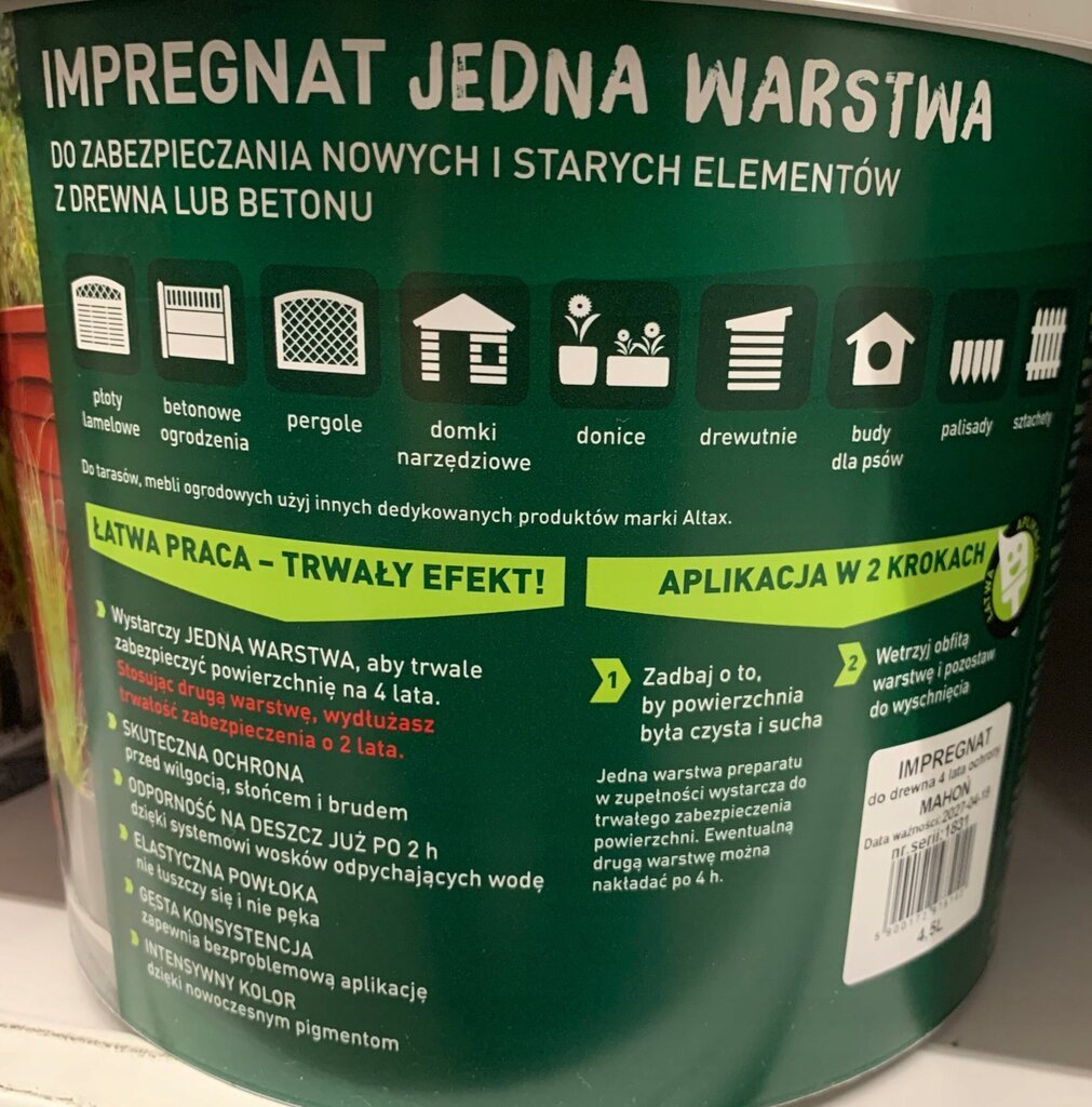 Puun ja betonin vedeneristys yhdellä kerroksella ruusupuu 4.5l hinta ja tiedot | Puuöljyt ja kyllästysaineet | hobbyhall.fi