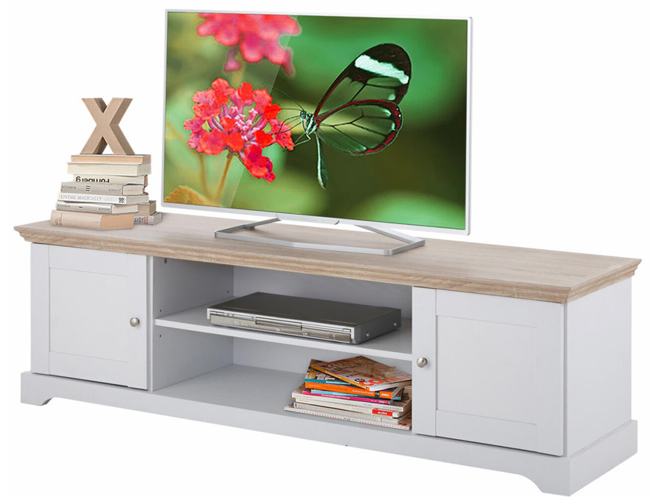 TV staliukas Notio Living Anna, baltas hinta ja tiedot | TV-tasot | hobbyhall.fi