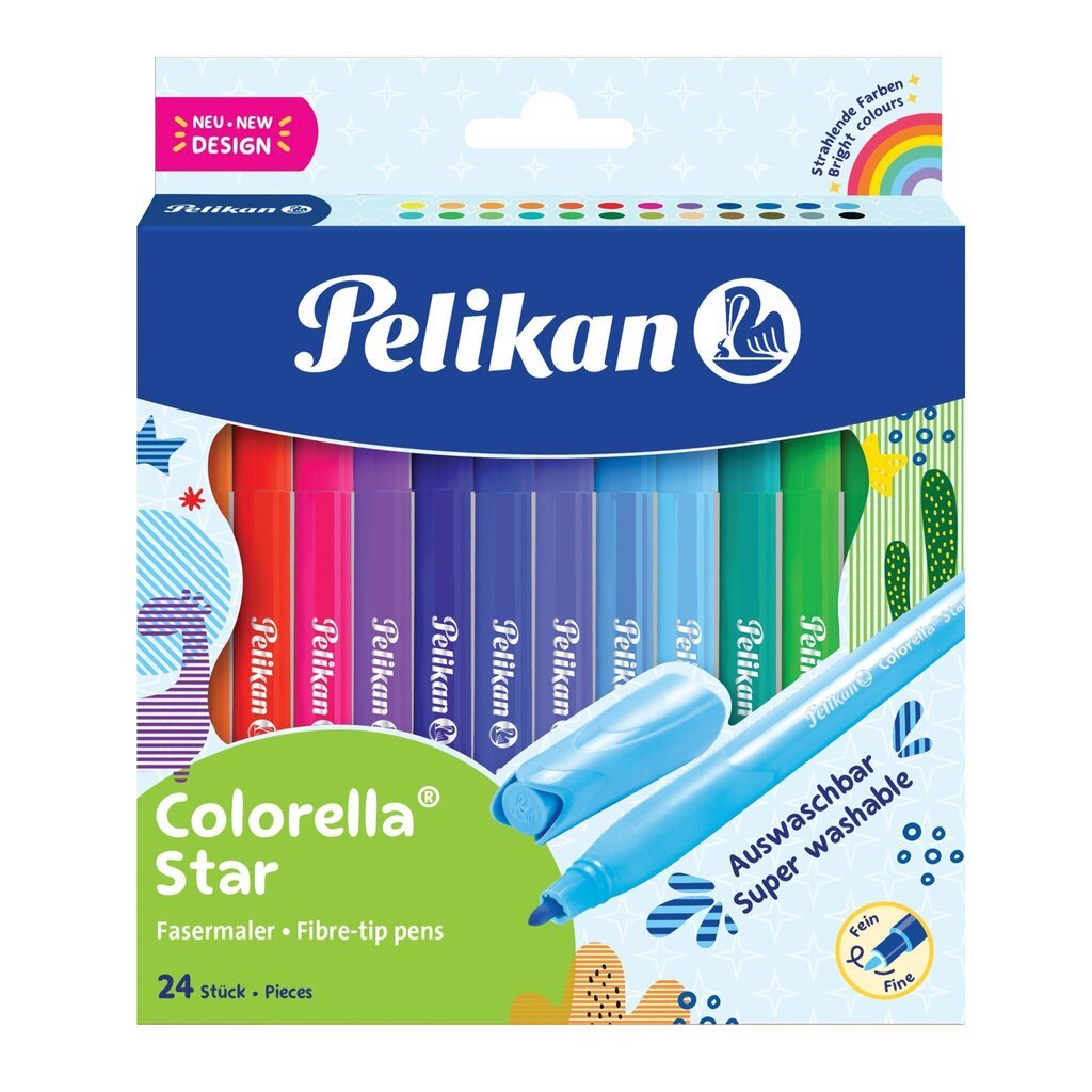 PELIKAN huopakynät, Colorella Star, pyöreät, 24 väriä hinta ja tiedot | Taide- ja askartelutarvikkeet | hobbyhall.fi