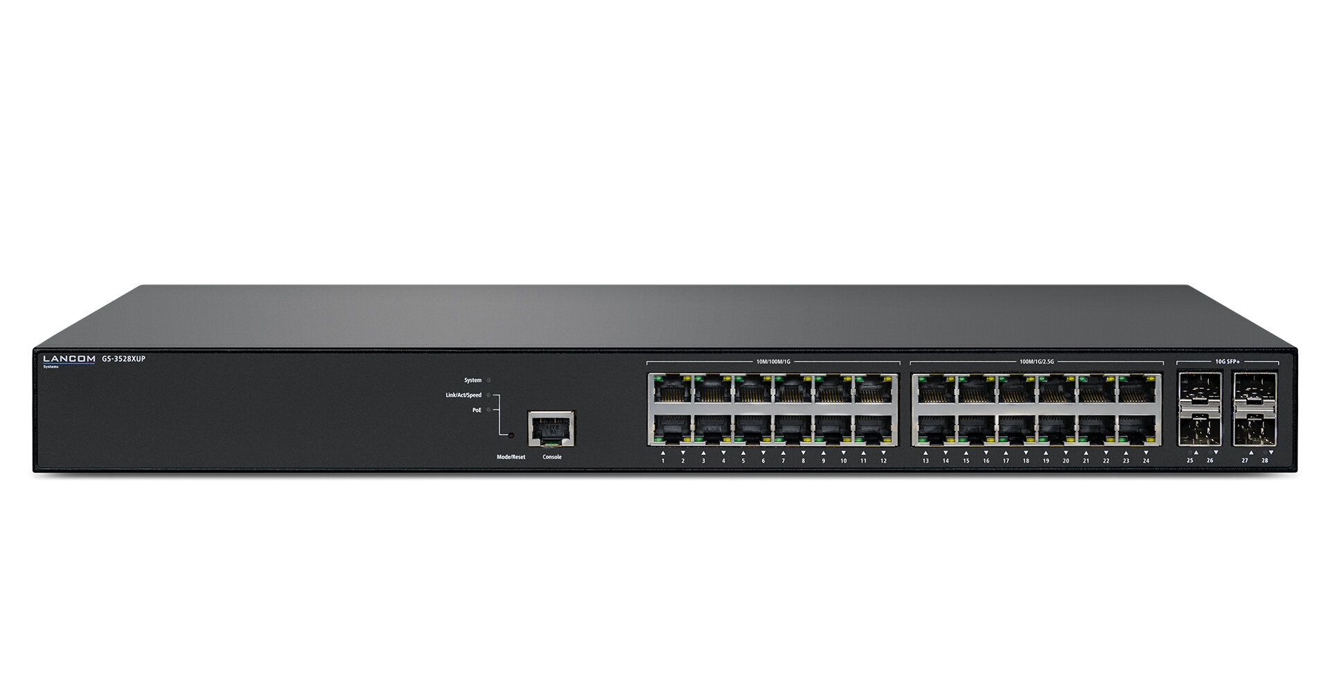 Lancom Systems Lancom Systems GS-3528XUP Managed L3 2.5G Ethernet (100/1000/2500) Power over Ethernet (PoE) 1U musta hinta ja tiedot | Verkkokytkimet | hobbyhall.fi