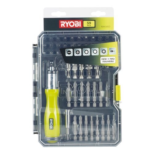 59-osainen ruuvikärkisetti Ryobi, RAK59SD hinta ja tiedot | Käsityökalut | hobbyhall.fi