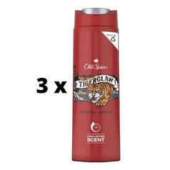 Suihkugeeli Old spice Tiger Claw, 400 ml, 3 kpl. hinta ja tiedot | Suihkusaippuat ja suihkugeelit | hobbyhall.fi