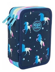 CoolPack penaali, täytetty, 3 vetoketjua - Jumper 3 Blue Unicorn hinta ja tiedot | Penaalit | hobbyhall.fi