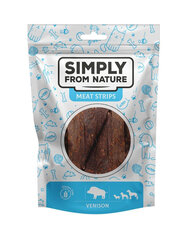 Simply From Nature Meat Strips, riistaa, 5x80 g hinta ja tiedot | Koiran herkut | hobbyhall.fi