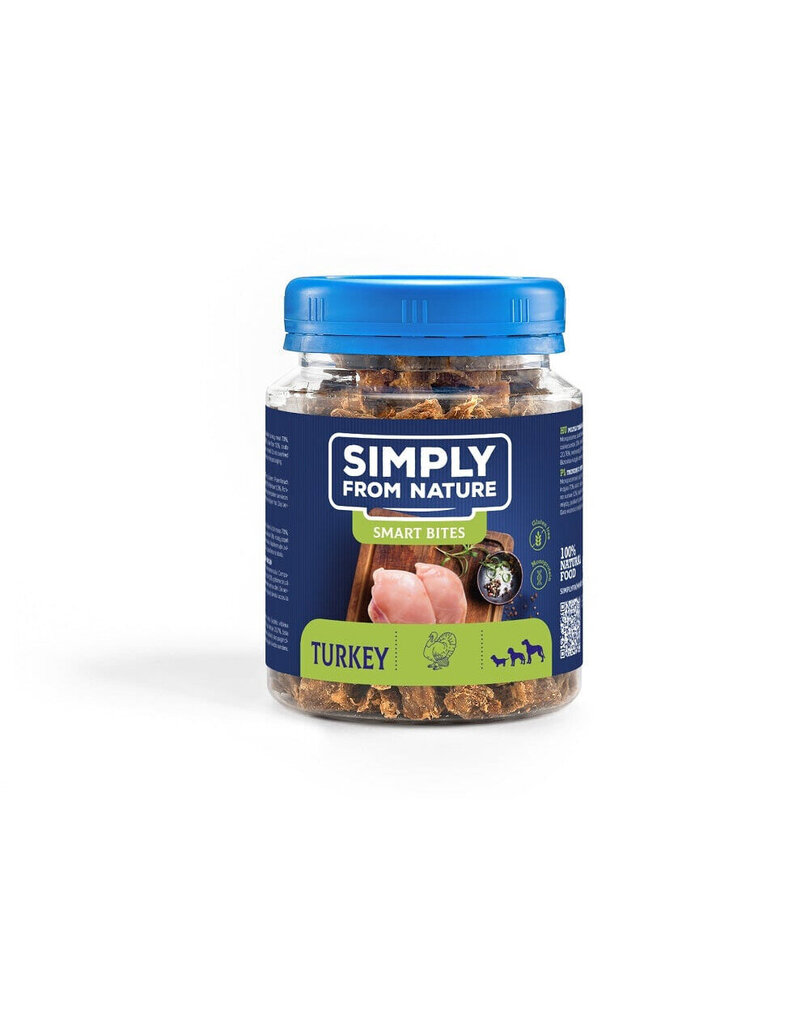 Simply From Nature Smart Bites kalkkuna, 5x130 g hinta ja tiedot | Koiran herkut | hobbyhall.fi