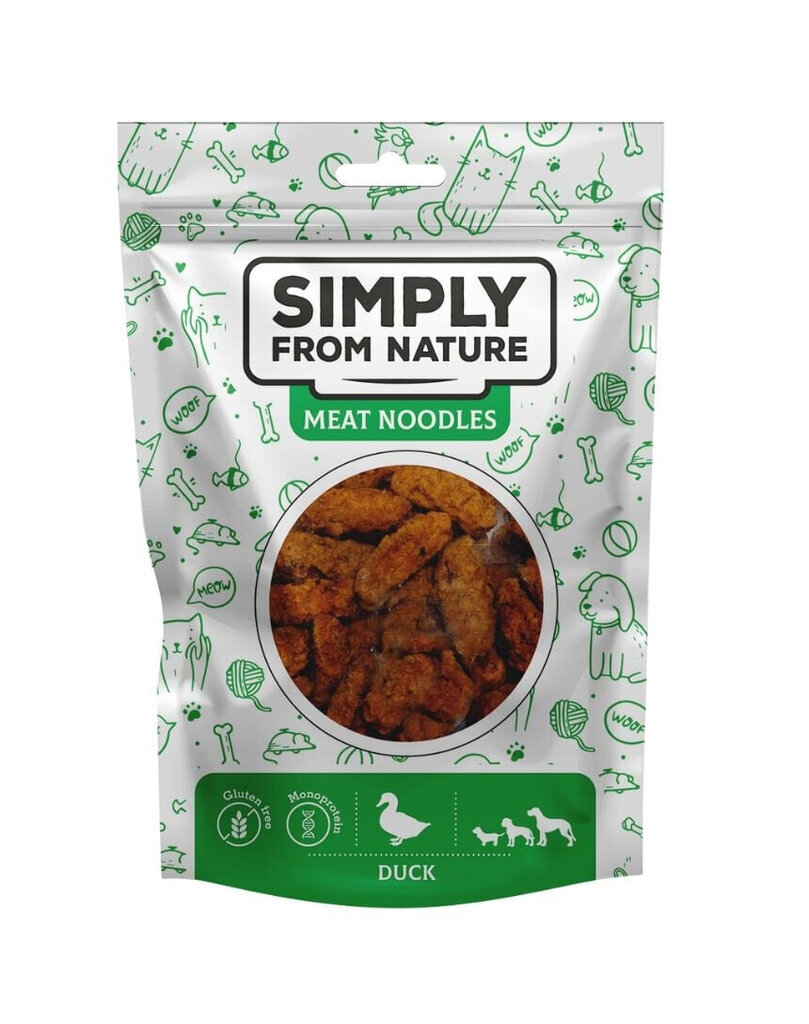 Simply From Nature Meat Noodles ankka, 5x80 g hinta ja tiedot | Koiran herkut | hobbyhall.fi