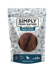 Simply From Nature Meat Strips ankka ja omena, 5x80 g hinta ja tiedot | Koiran herkut | hobbyhall.fi