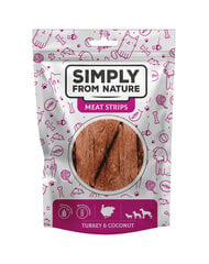 Simply From Nature Meat Strips kalkkuna ja kookos, 5x80 g hinta ja tiedot | Koiran herkut | hobbyhall.fi