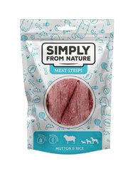 Simply From Nature Meat Strips lammas ja riisi, 5x80 g hinta ja tiedot | Koiran herkut | hobbyhall.fi