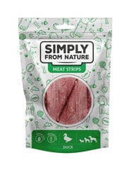 Simply From Nature Meat Strips ankka, 5x80 g hinta ja tiedot | Koiran herkut | hobbyhall.fi