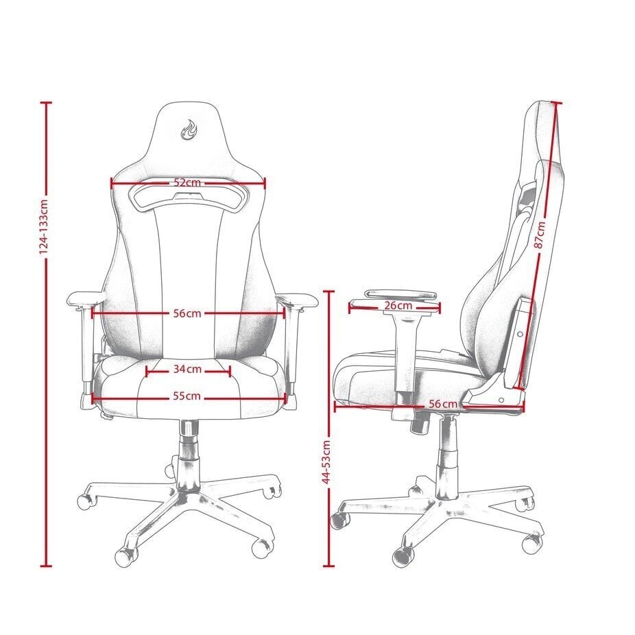 Toimistotuoli Nitro Concepts E250, musta/punainen hinta ja tiedot | Toimistotuolit | hobbyhall.fi