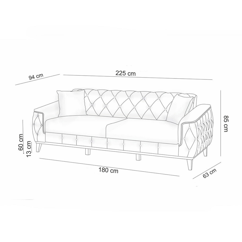 2-osainen pehmeä huonekalujen sarja Marta-TKM05, sininen hinta ja tiedot | Sohvaryhmät | hobbyhall.fi