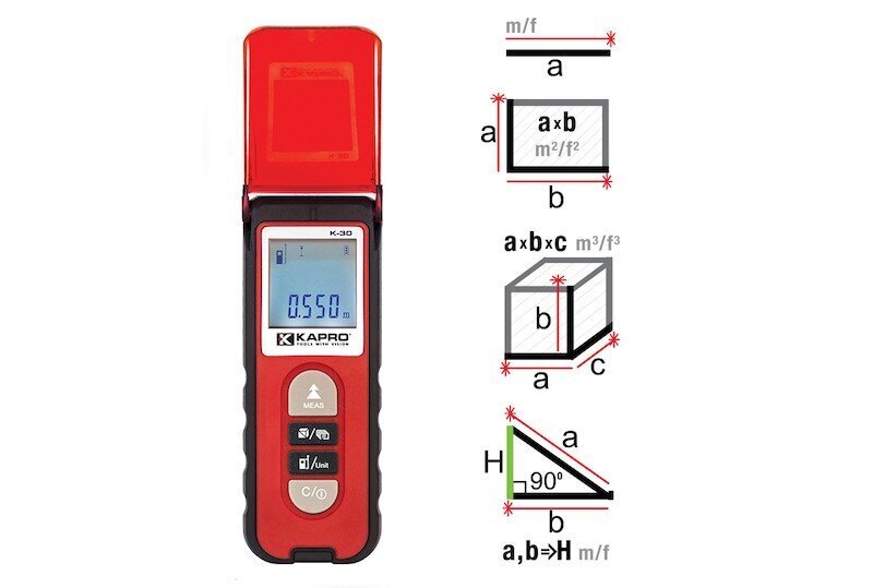 Kaprometer K-30 laseretäisyysmittari max 30m hinta ja tiedot | Käsityökalut | hobbyhall.fi