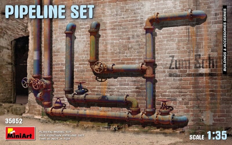 Liimattava malli MiniArt 35652 Pipeline Set 1/35