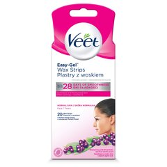 Veet Easy-Gel Wax vahaliuskat herkälle iholle 20 kpl. hinta ja tiedot | Karvanpoistoaineet | hobbyhall.fi