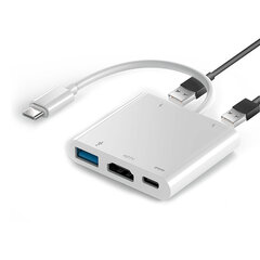 Splitter Hub 5in1 -sovitin Type-C USB3.0 HDMI 4k PD USB2.0 hinta ja tiedot | Adapterit | hobbyhall.fi