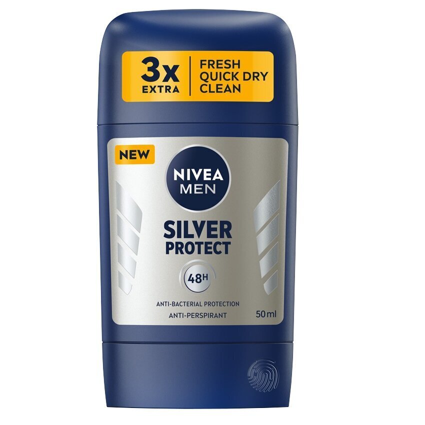 Antiperspiranttikynä NIVEA miehet Silver Protect 48h, 50ml hinta ja tiedot | Deodorantit | hobbyhall.fi