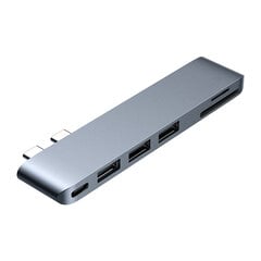 Sovitin UGREEN 60560 CM251 6in1 Type-C Sisään HUB USB-C 3USB SD / TF för MacBook Pro hinta ja tiedot | Adapterit | hobbyhall.fi