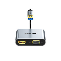 Sovitin SAMZHE UHG2021 2in1 USB Sisään HDMI VGA hinta ja tiedot | Adapterit | hobbyhall.fi