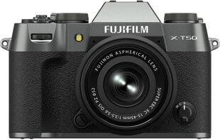 Fujifilm X-T50 + XC 15-45mm F3.5-5.6 OIS PZ Charcoal Silver hinta ja tiedot | Kamerat | hobbyhall.fi