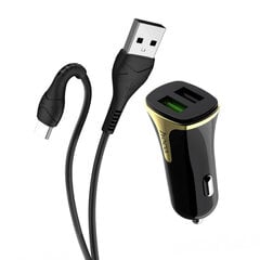 Autolaturi HOCO 2x USB QC3.0 + Type-C Z31 hinta ja tiedot | Puhelimen laturit | hobbyhall.fi