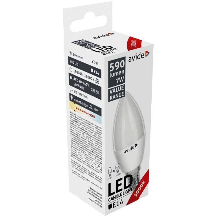 Avide LED-lamppu 7W E14 3000K hinta ja tiedot | Lamput | hobbyhall.fi