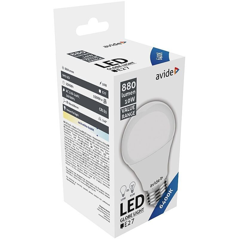 Avide LED-lamppu 10W E27 6400K hinta ja tiedot | Lamput | hobbyhall.fi