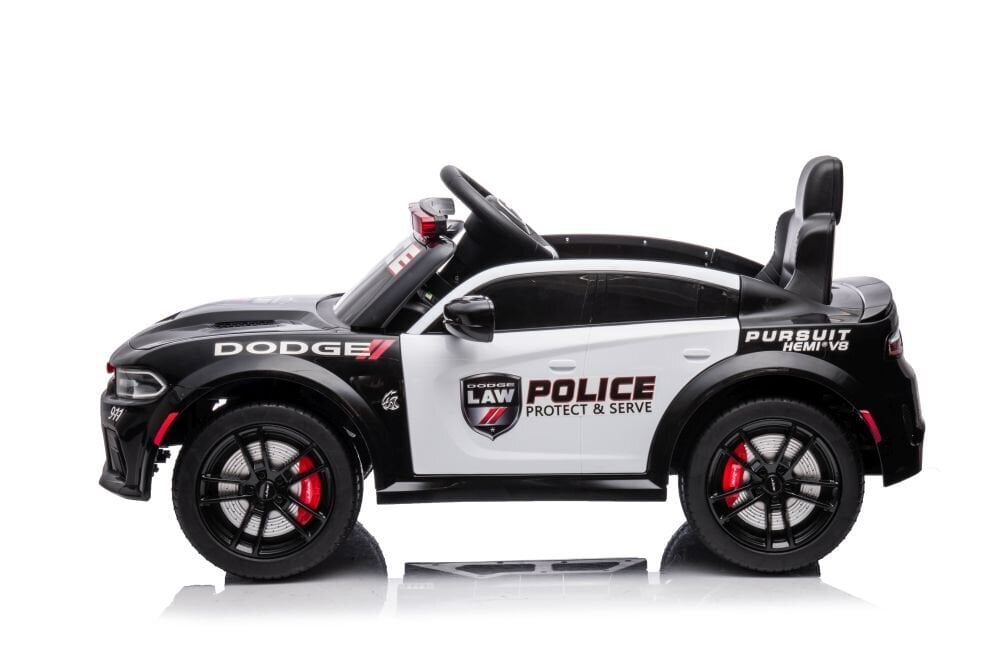 Dodge Charger yksipaikkainen poliisin sähköauto lapsille, musta hinta ja tiedot | Lasten sähköautot | hobbyhall.fi