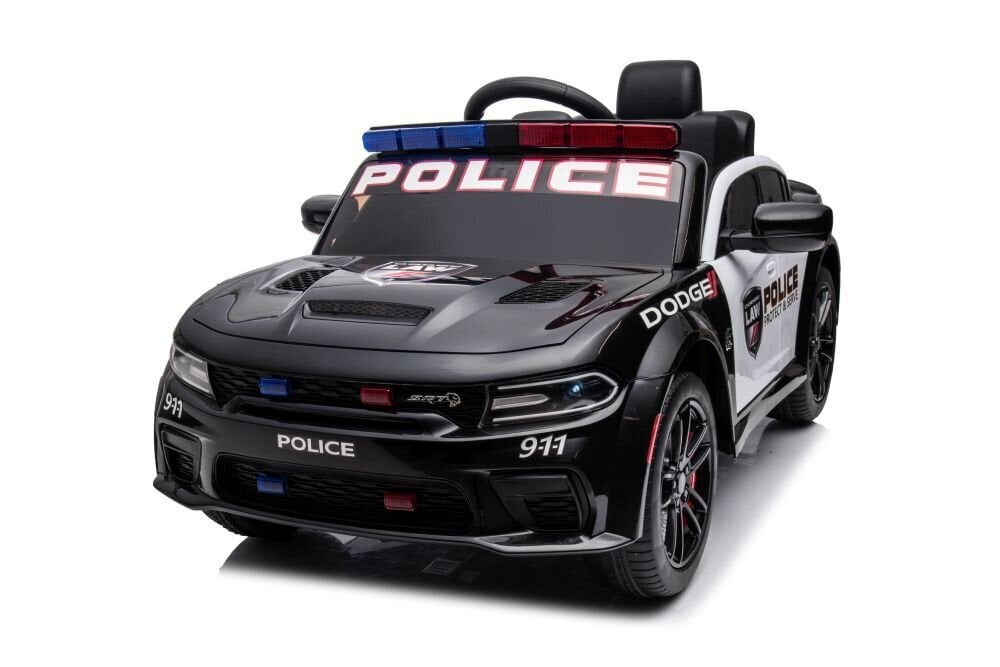 Dodge Charger yksipaikkainen poliisin sähköauto lapsille, musta hinta ja tiedot | Lasten sähköautot | hobbyhall.fi