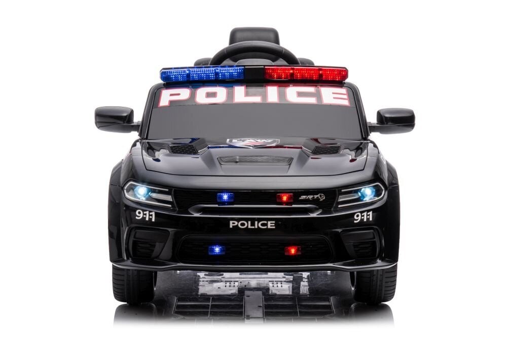 Dodge Charger yksipaikkainen poliisin sähköauto lapsille, musta hinta ja tiedot | Lasten sähköautot | hobbyhall.fi