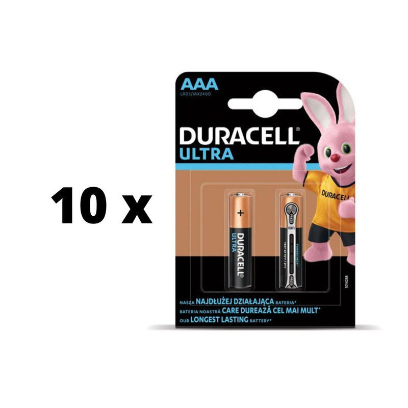 Paristot DURACELL ULTRA AAA, 2 kpl. x 10 kpl. paketti hinta ja tiedot | Paristot | hobbyhall.fi