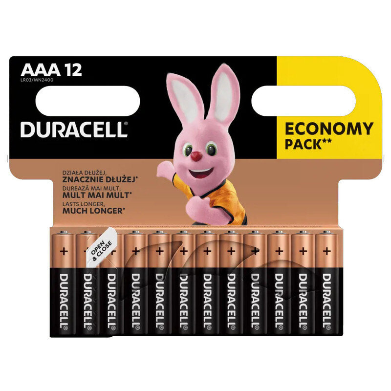 Paristot Duracell AAA, LR03, 12 kpl. hinta ja tiedot | Paristot | hobbyhall.fi