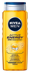 Suihkugeeli miehille Nivea Men Active Energy, 6 x 500 ml hinta ja tiedot | Suihkusaippuat ja suihkugeelit | hobbyhall.fi