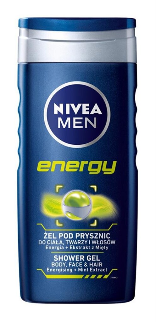 Miesten suihkugeeli Nivea Men Energy, 6 x 250 ml hinta ja tiedot | Suihkusaippuat ja suihkugeelit | hobbyhall.fi