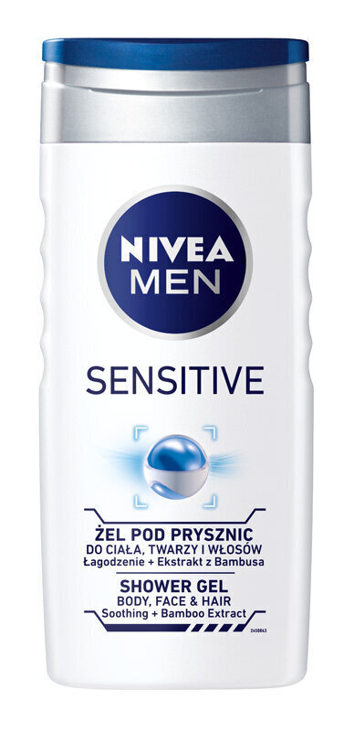 Miesten suihkugeeli Nivea Men Sensitive, 6 x 250 ml hinta ja tiedot | Suihkusaippuat ja suihkugeelit | hobbyhall.fi