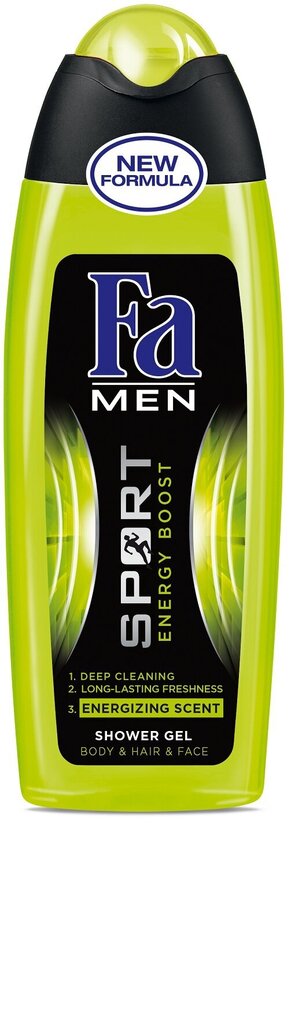 Suihkugeeli Fa Men Double Power Power Boost, 6 x 250 ml hinta ja tiedot | Suihkusaippuat ja suihkugeelit | hobbyhall.fi