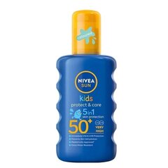 Nivea Sun Kids Aurinkosuojasuihke SPF50, 200ml. hinta ja tiedot | Aurinkovoiteet | hobbyhall.fi