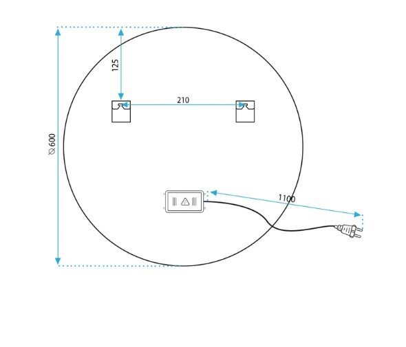 LED-seinäpeili 60cm, MMJ, harjattu ruusukulta hinta ja tiedot | Peilit | hobbyhall.fi