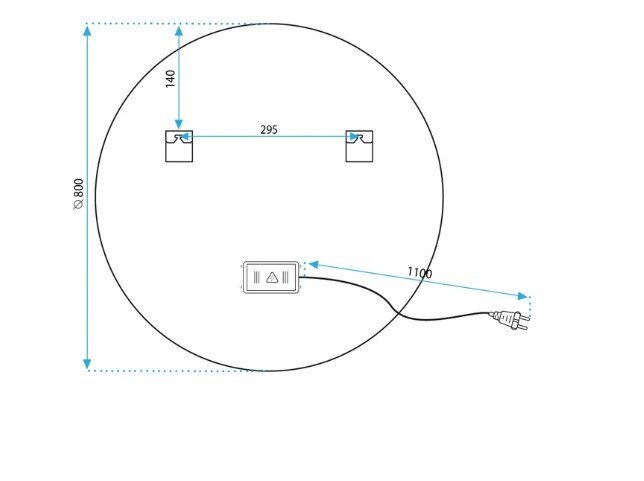 LED seinäpeili 80cm MMJ kulta hinta ja tiedot | Peilit | hobbyhall.fi