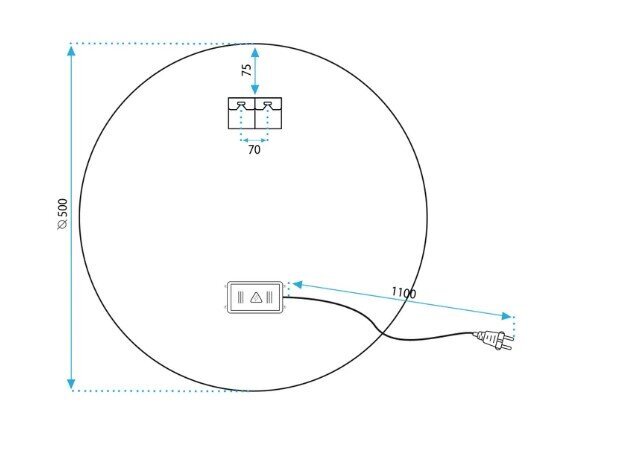 LED-seinäpeili 50cm BAS hinta ja tiedot | Peilit | hobbyhall.fi