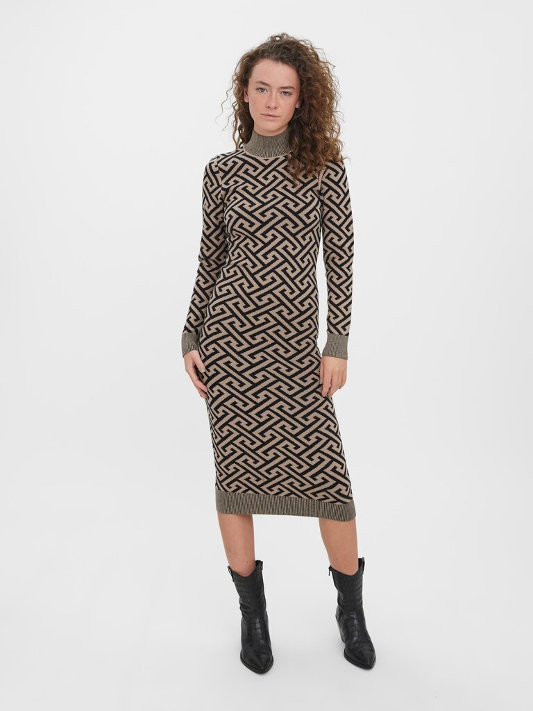 Vero Moda naisten mekko 10270912*01, musta/beige hinta ja tiedot | Mekot | hobbyhall.fi