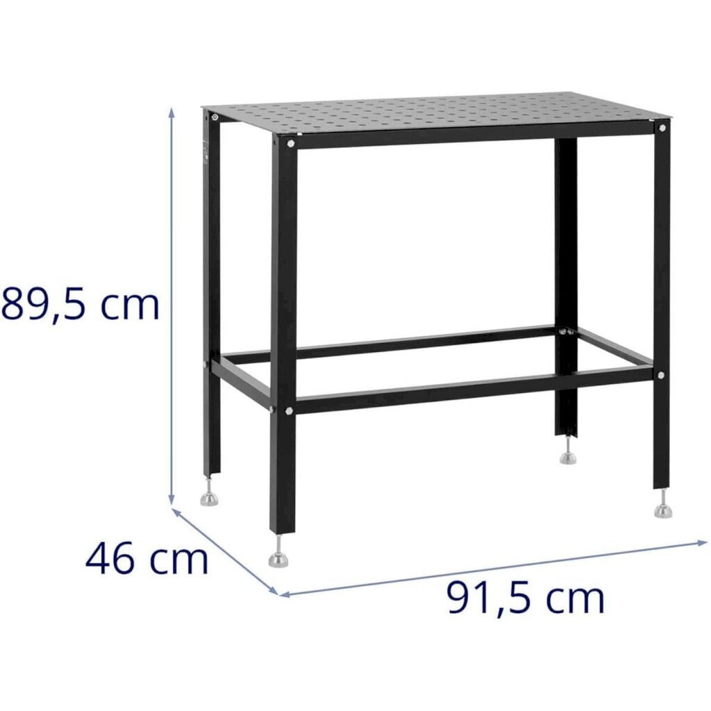 Siirrettävä hitsauspöytä rei'itetyllä pinnalla, SWG-TABLE9501, 3 mm, 91,5 cm. x 46 cm., 100 kg:lle asti. hinta ja tiedot | Hitsauslaitteet | hobbyhall.fi