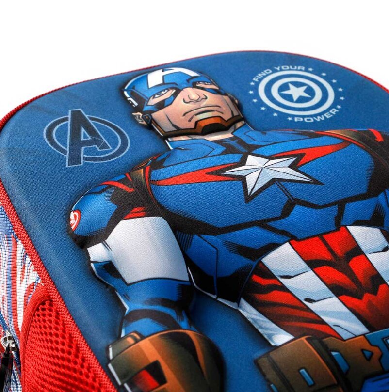 Reppu Captain America, 31x26x11cm hinta ja tiedot | Koulureput ja -laukut | hobbyhall.fi