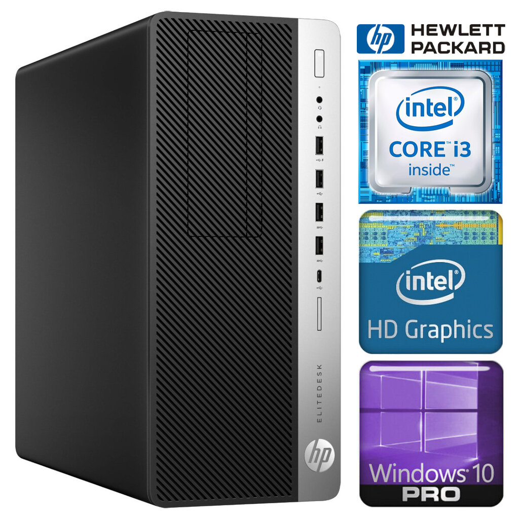 HP 800 G3 Tower i3-7100 64GB 512SSD M.2 NVME+1TB WIN10Pro hinta ja tiedot | Pöytätietokoneet | hobbyhall.fi