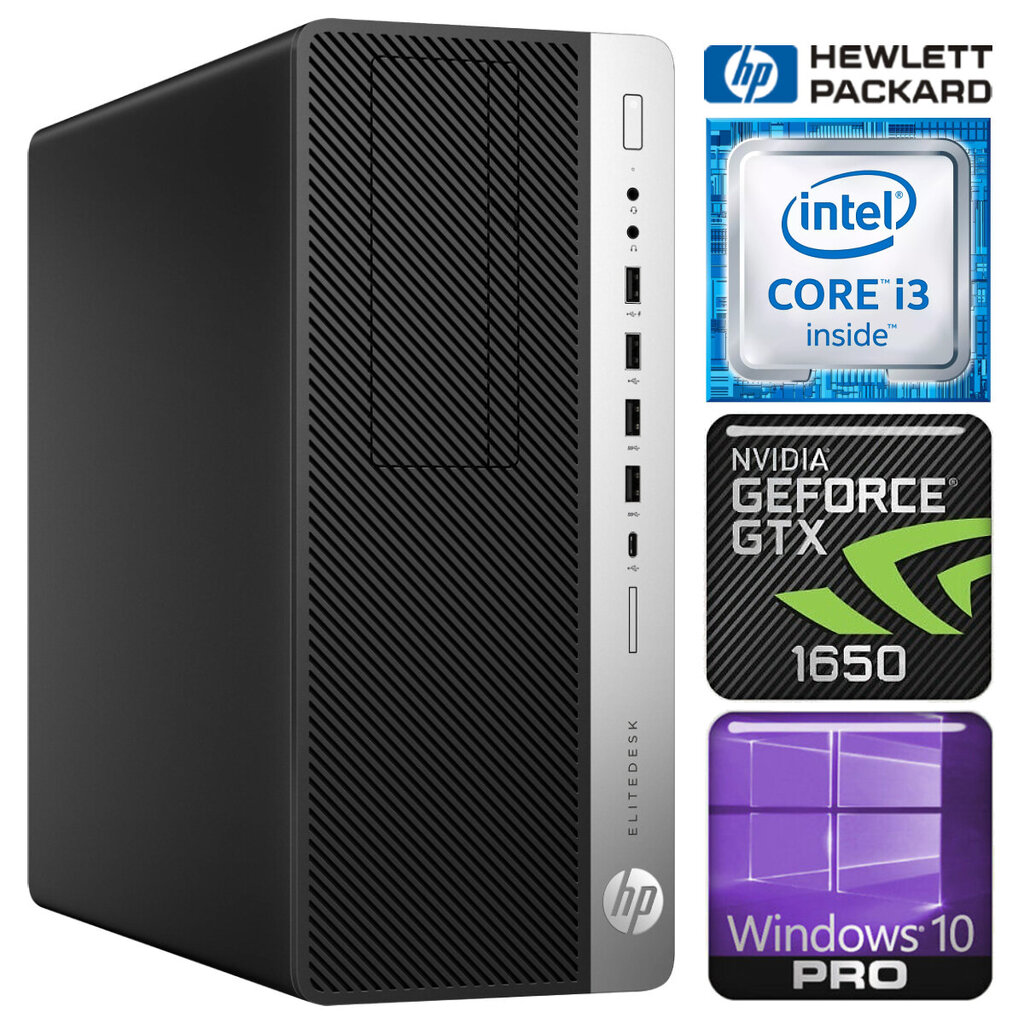 HP 800 G3 Tower i3-7100 8GB 2TB GTX1650 4GB WIN10Pro hinta ja tiedot | Pöytätietokoneet | hobbyhall.fi