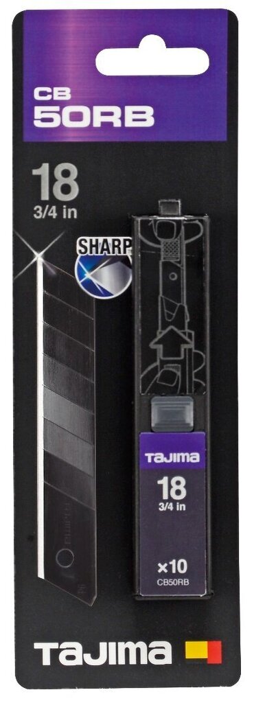 Tajima DORA Razar Black Blades 18mm, laatikko 10 terällä hinta ja tiedot | Käsityökalut | hobbyhall.fi