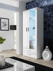 Vitriini Cama Meble Soho S6 2D2S, valkoinen hinta ja tiedot | Vitriinit | hobbyhall.fi